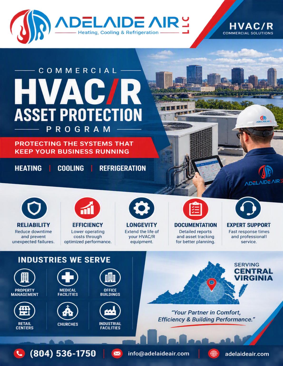 Adelaide Air Commercial HVAC/R Asset Protection Program flyer